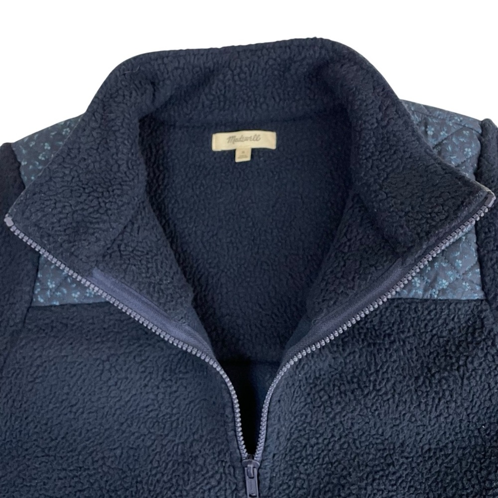 Madewell (Re)sourced Sherpa Quilted Zip-Front Jacket Deep Indigo Medium - Picture 8 of 16